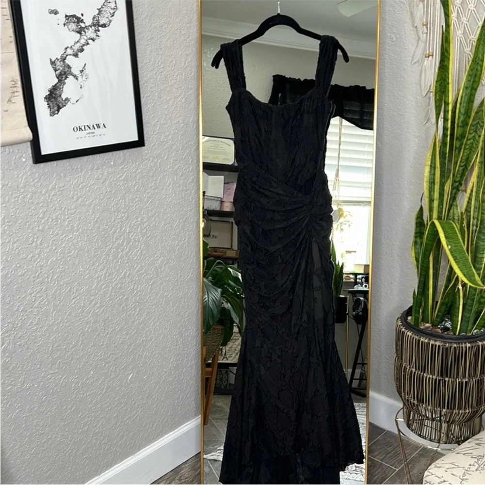 NWOT HOUSE OF CB Cesca Black Corset Floral Maxi Dress - Picture 5 of 8